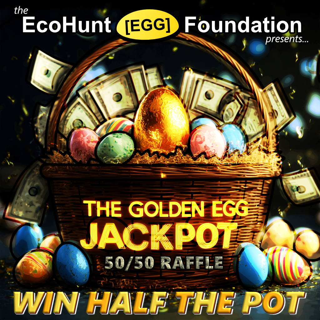 EcoHunt Golden Egg Jackpot raffle graphic